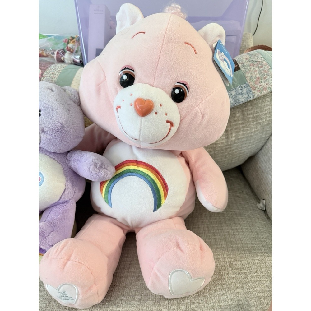 NWT 2 Large 24" Care Bears Cheer Bear Plush Pink & Funshine Bear…2 Share Bears - Picture 2 of 9